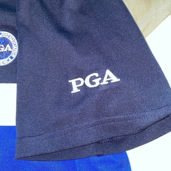 RLX Ralph Lauren Men's Large Blue White Color-block Short Sleeve Golf Polo Shirt - Picture 6 of 8